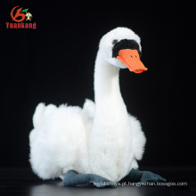 Cisne macia preta branca animal feita sob encomenda e brinquedo enchido do luxuoso do ganso